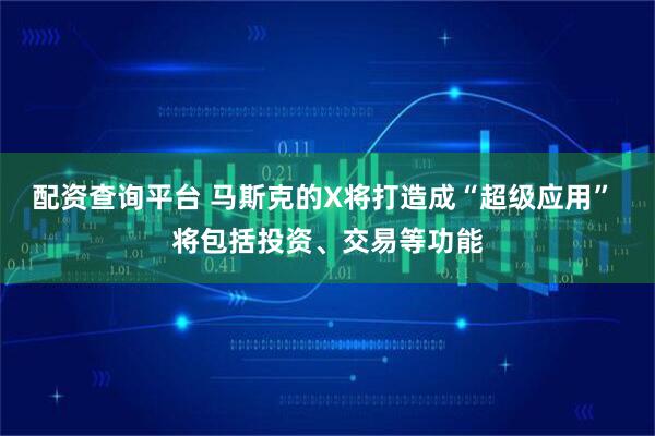 配资查询平台 马斯克的X将打造成“超级应用” 将包括投资、交易等功能